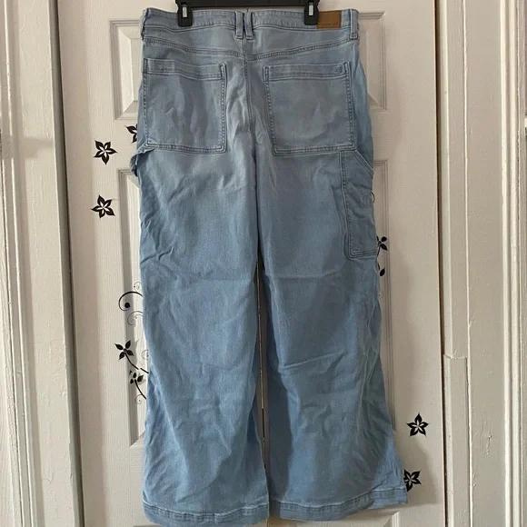 American Eagle Stretch Super High-Rise Baggy Wide Leg Jeans Size 18 Regular - Picture 5 of 9